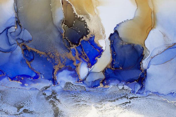 梦幻蓝金抽象纹理图案