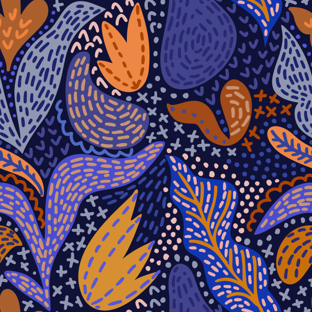 紫蓝几何花纹无缝图案