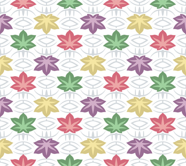 多彩枫叶无缝图案矢量背景