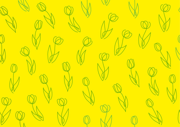 盆栽郁金香插画素材