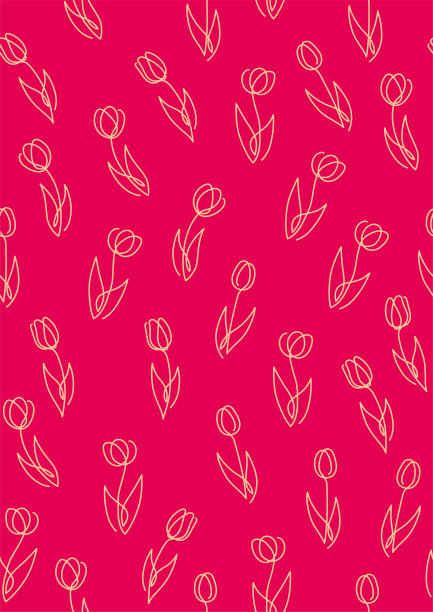 盆栽郁金香插画素材