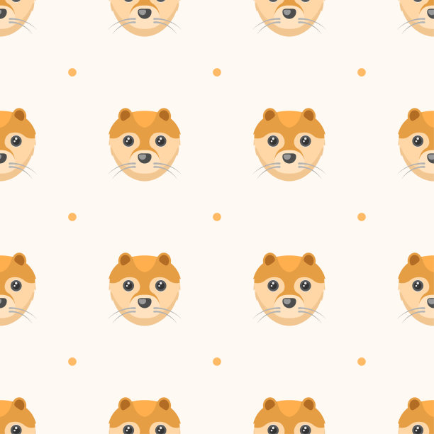 可爱水獭卡通图案背景