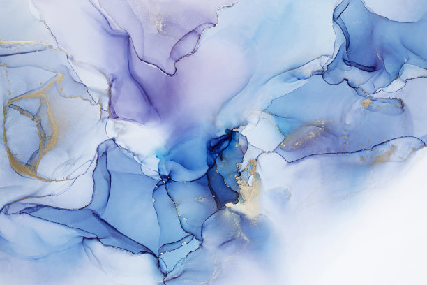 梦幻蓝金抽象纹理图案