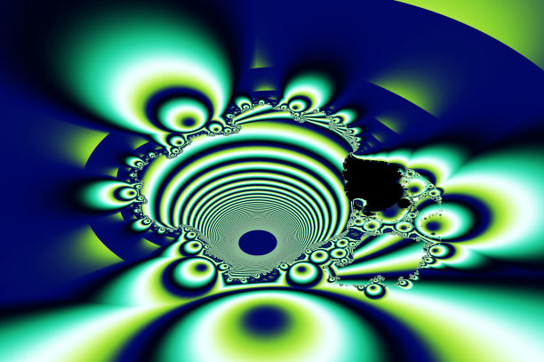 精美绿色圆形几何花纹图案