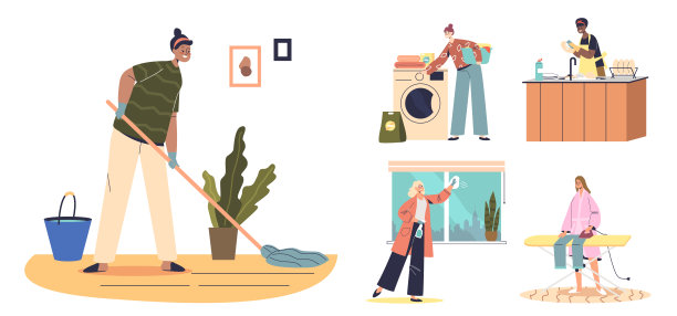 日常生活场景插画