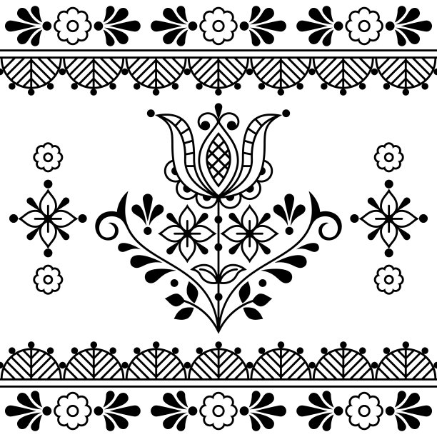 田园风格复古花纹印花