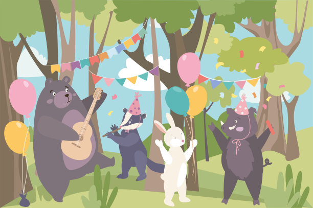 森林小动物生日派对