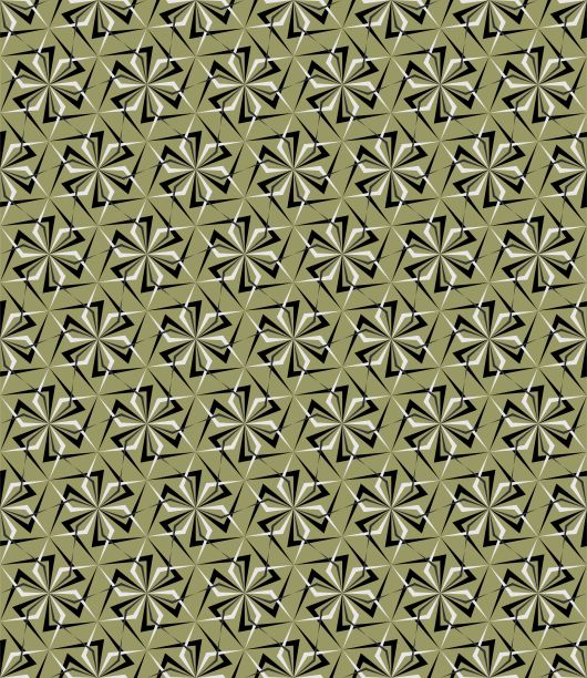 精美绿色圆形几何花纹图案