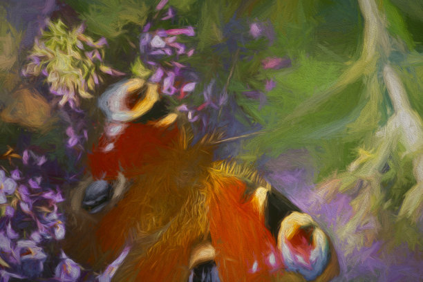 花卉蝴蝶装饰画