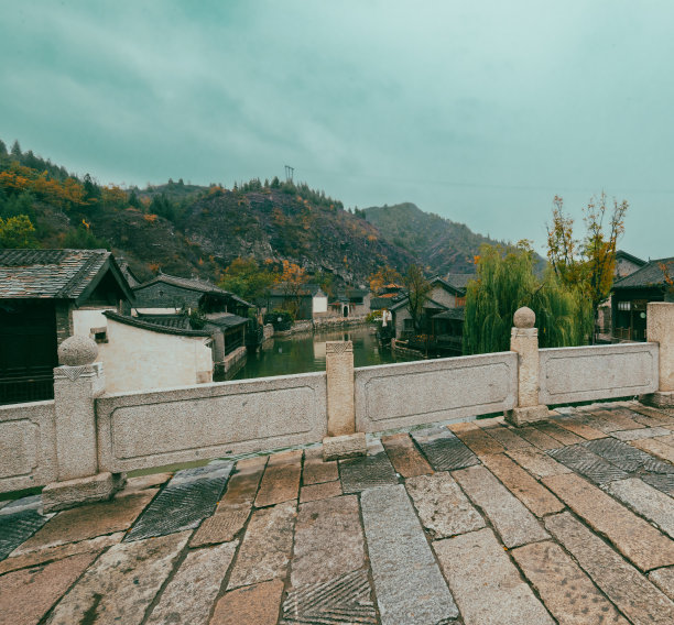 古镇建筑夜景复古中国风灯笼