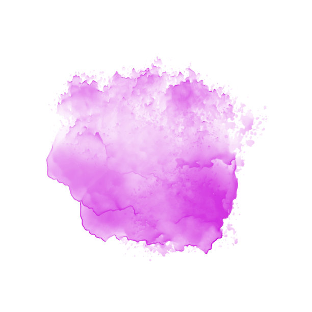 紫粉色水彩水墨画