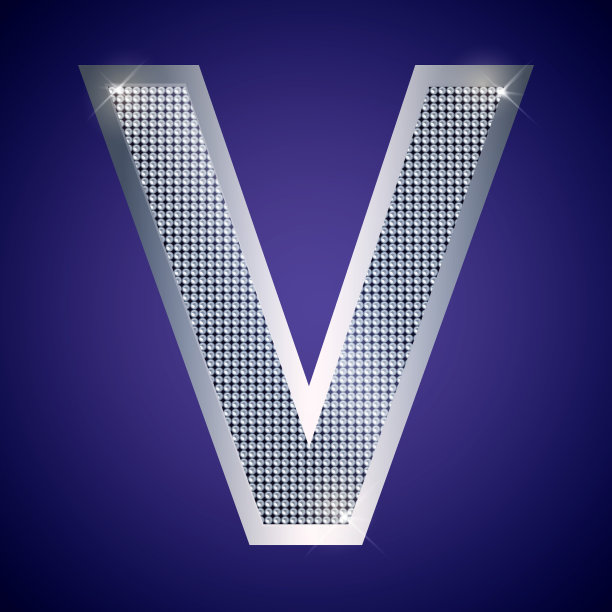 v字母钻石logo设计