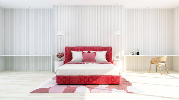 桃心红色 床边毯