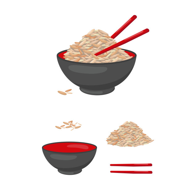 朝鲜大米包装插画