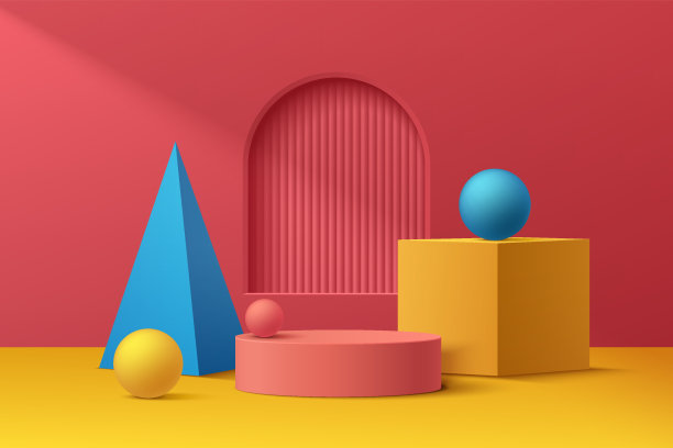 多彩环形几何抽象图案