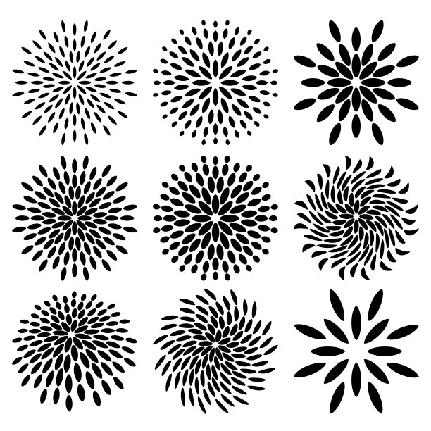 精美复古风圆形几何花纹