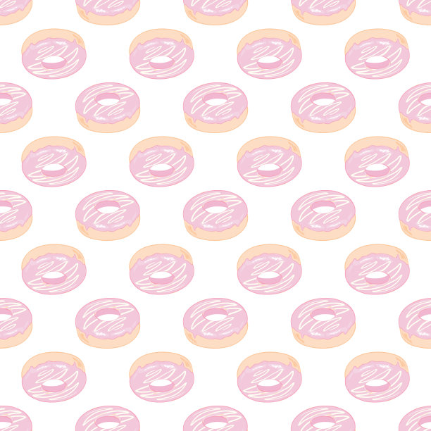 可爱甜甜圈组合矢量素材