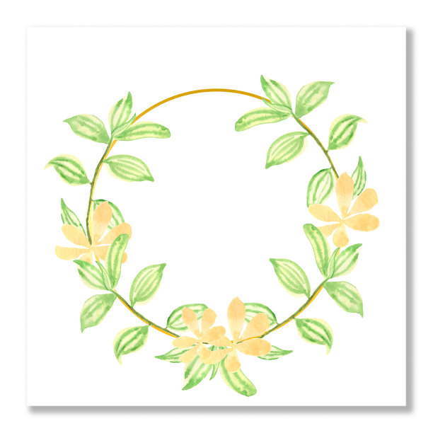 绿色精美圆形花纹图案