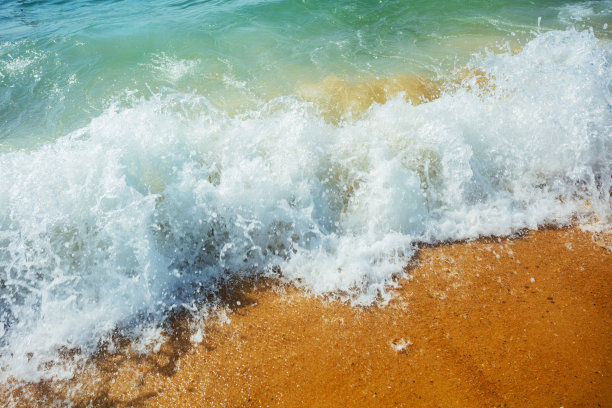 海滩,热带气候,波浪
