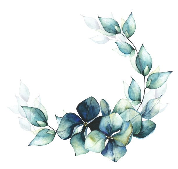 精美蓝绿色圆形花纹图案