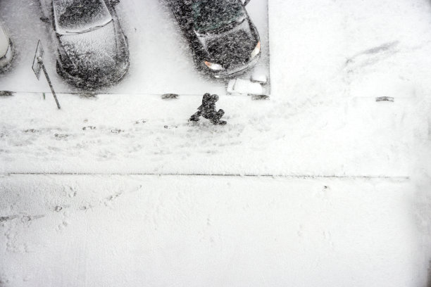 行走在雪地中的人