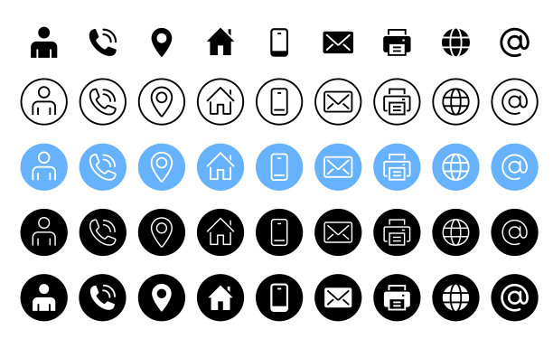电话 地址 手机 传真图标