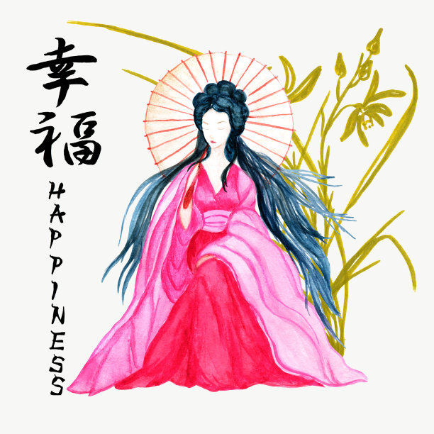 清明古风女子插画