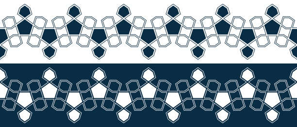 蓝调几何图案无缝背景