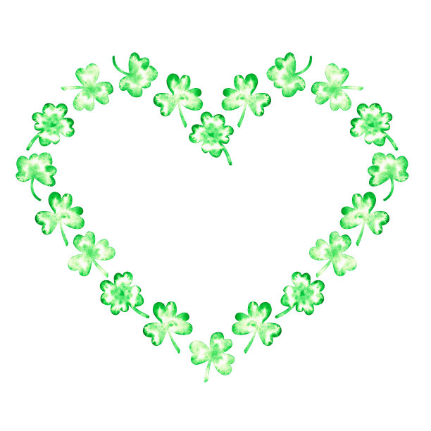 绿叶子心形艺术相框