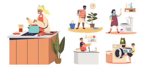 日常生活场景插画