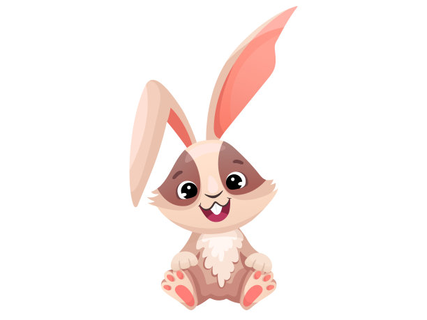 可爱小花兔卡通插画