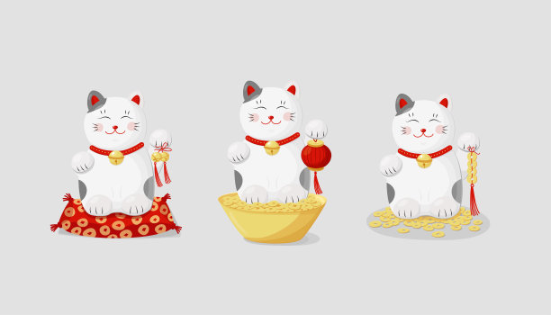 招财猫,符号,卡通