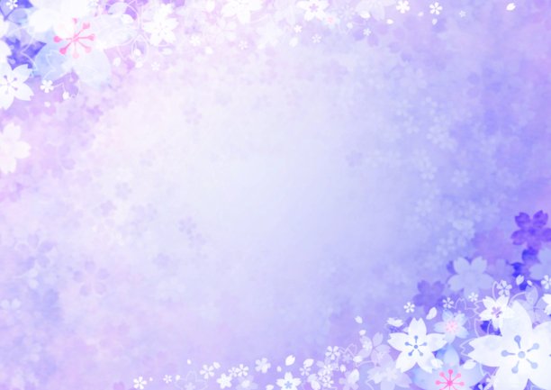 清新质感蓝紫色渐变小白花