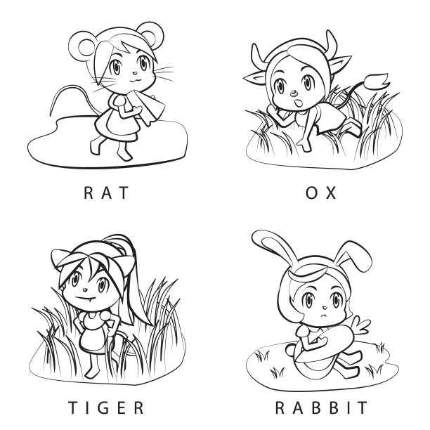 马年卡通形象可爱马