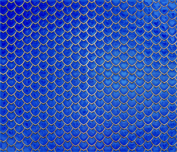 蓝绿几何六边形无缝图案