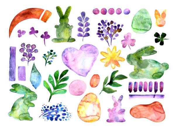 可爱矢量度假元素绿色