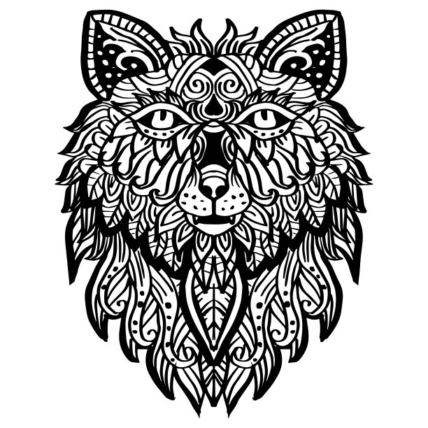 狼线条画