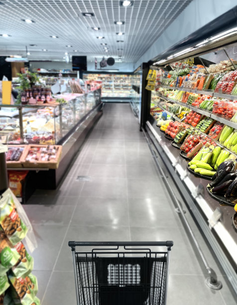 食品杂货,超级市场,冷藏货架