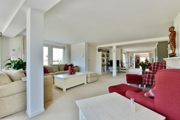 宽敞明亮的客厅沙发