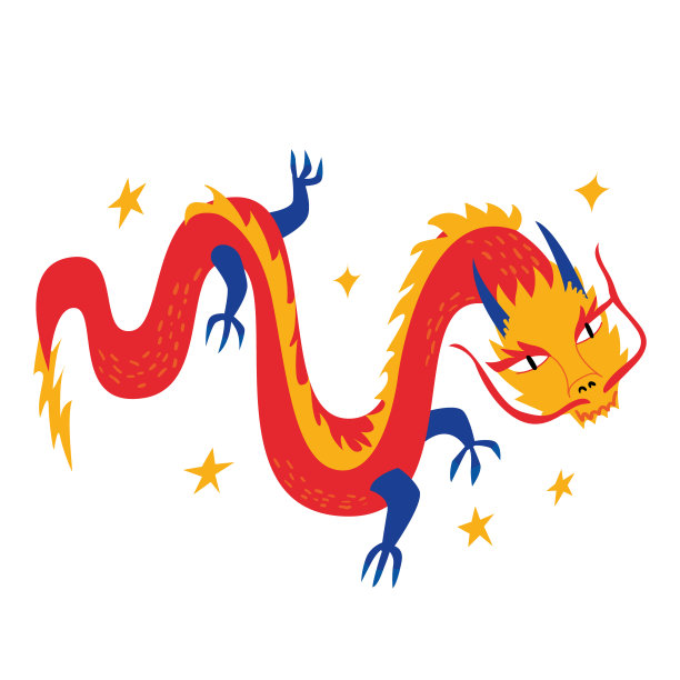 龙,卡通,十二宫图