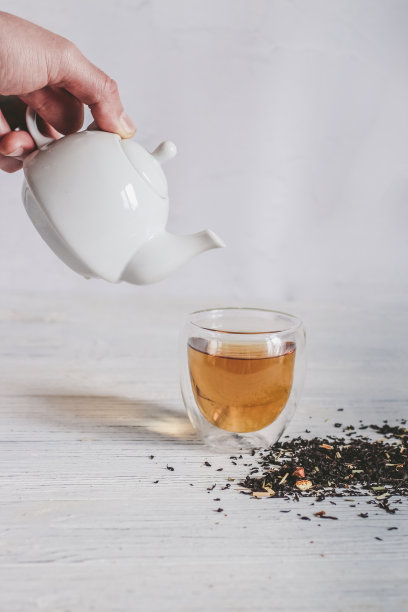 自制的,茶杯,早餐