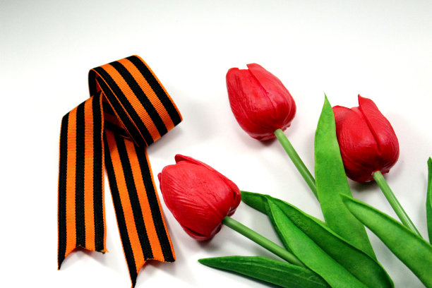 橙红色花朵条纹背景图案