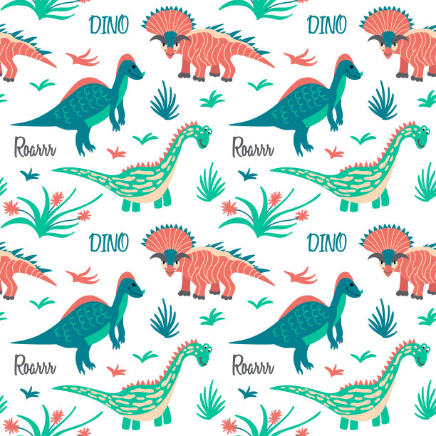 抽象卡通恐龙图案