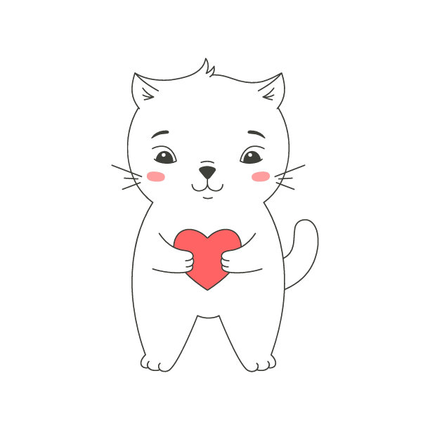 可爱猫咪小女孩