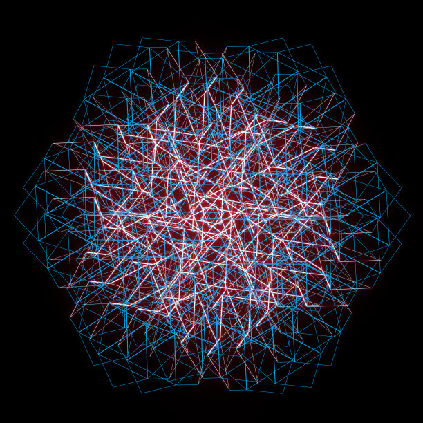 矢量彩色立体分形图案