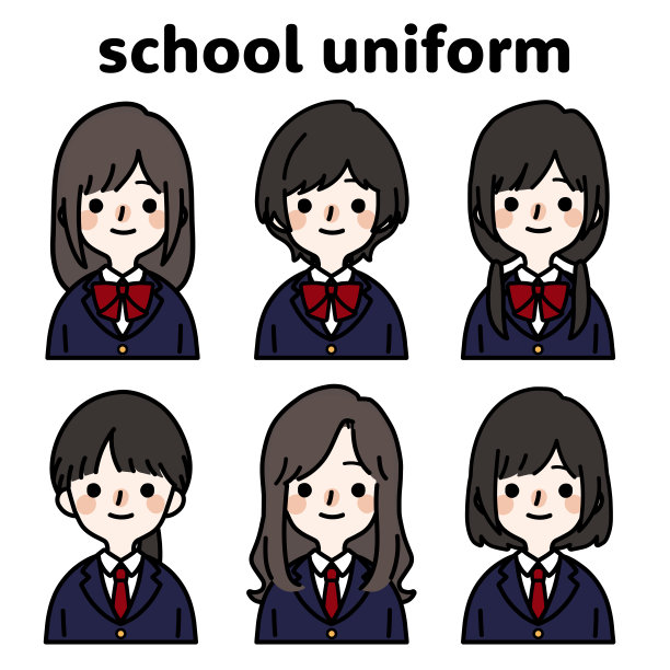 日式校服,波波头,校服