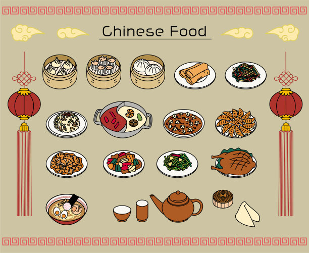 菜单,线条,日本食品