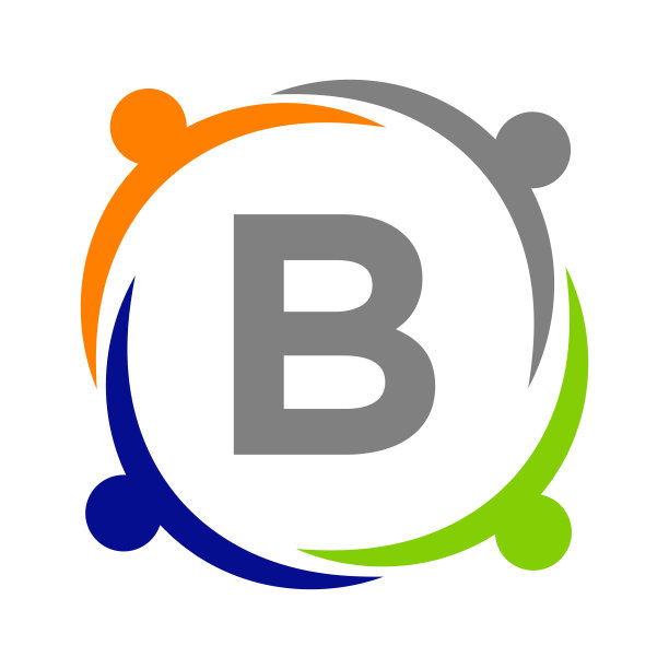 b字母爱心logo