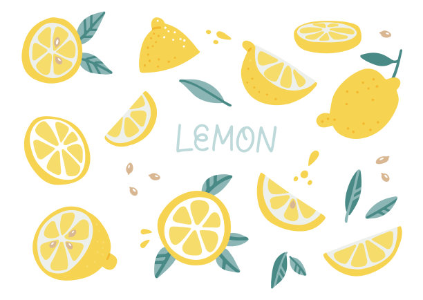 卡通水果柠檬背景图案包装盒设计