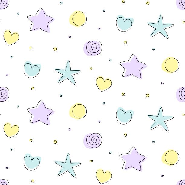 粉色星星圆形矢量图案